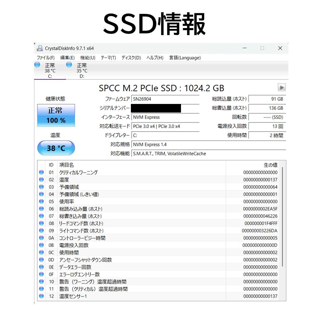 【美品】富士通LifeBook AH77/D1 i7/32GB/2TB/ブルー