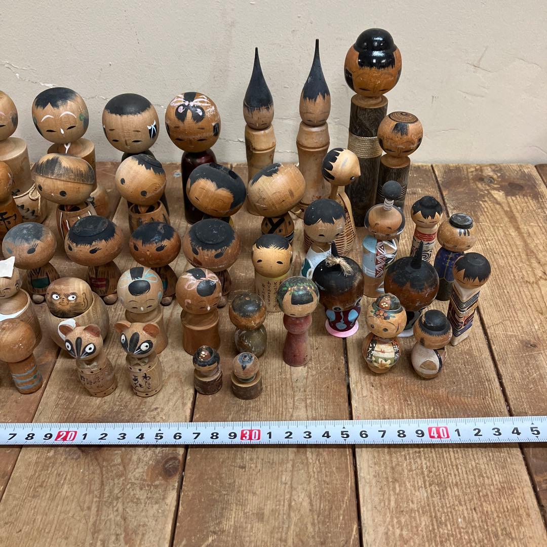 D-3 昭和レトロ 郷土玩具 こけし 小芥子 ミニチュア ミニ 52体セット