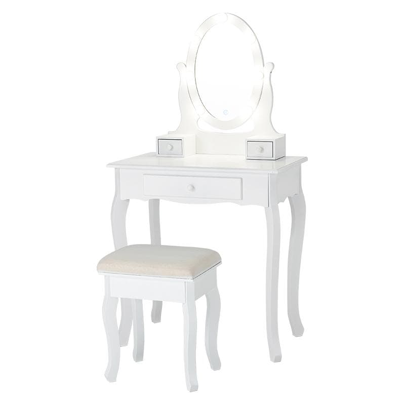 オーバルミラー女優ドレッサー スツール付き[8044]