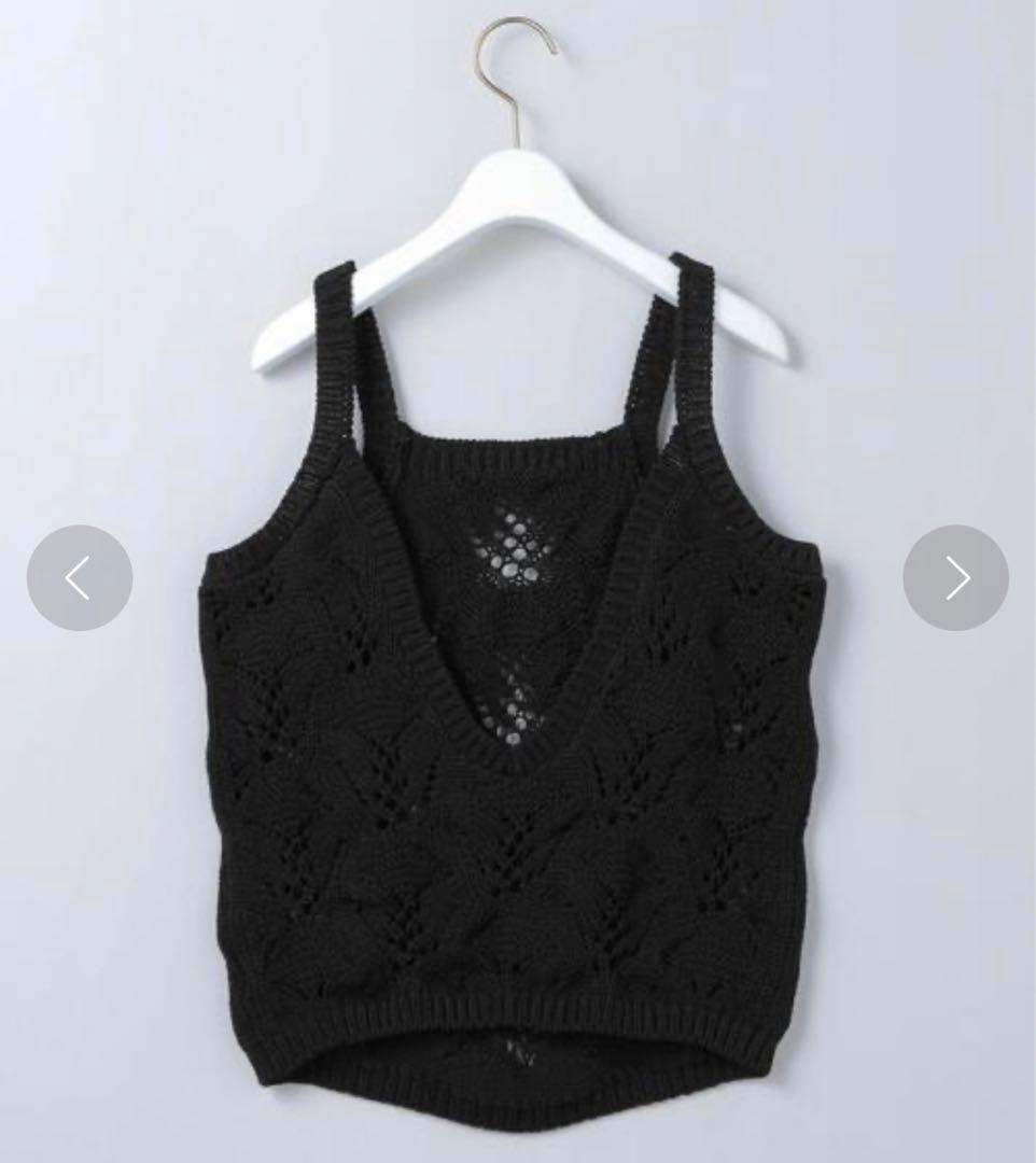 ＜6(ROKU)＞LILY YARN SUKASHI KNIT CAMISOLE