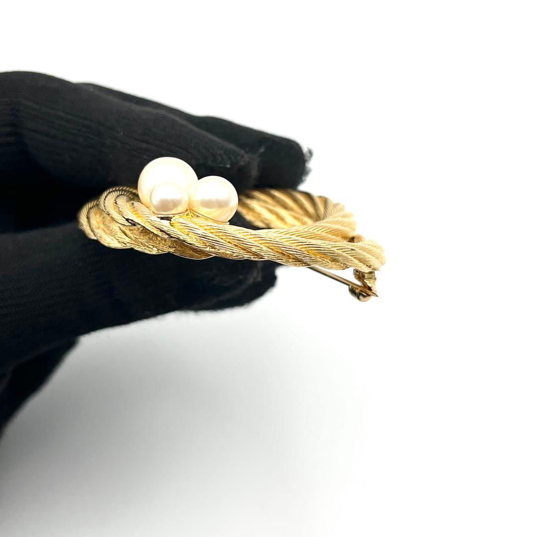 希少✨ ディオール Dior ピン ブローチ パール ゴールド系 箱付