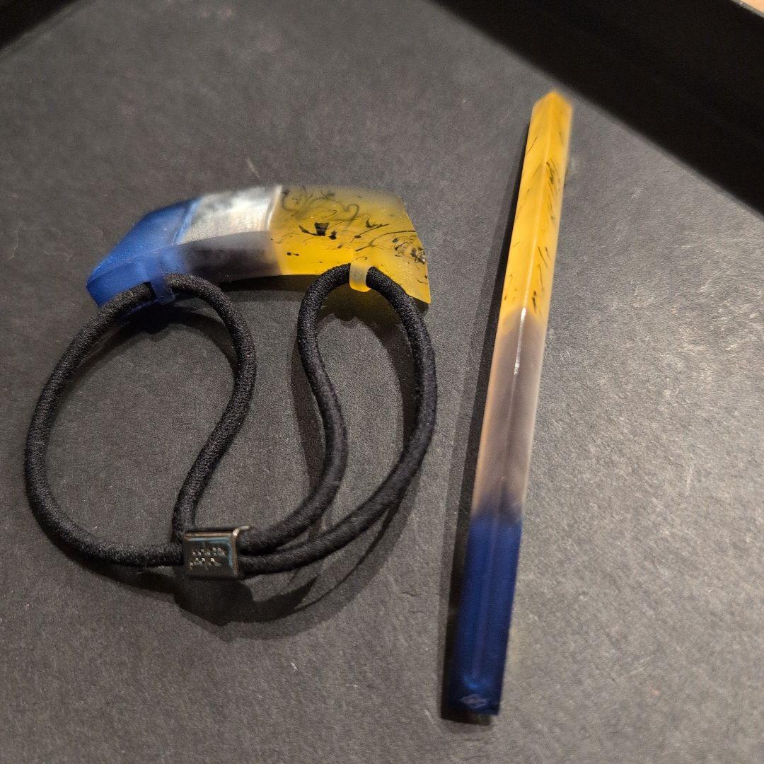 セット）コレットマルーフ　アクリルバレッタ＆ポニー　イエロー・グレー・ネイビー