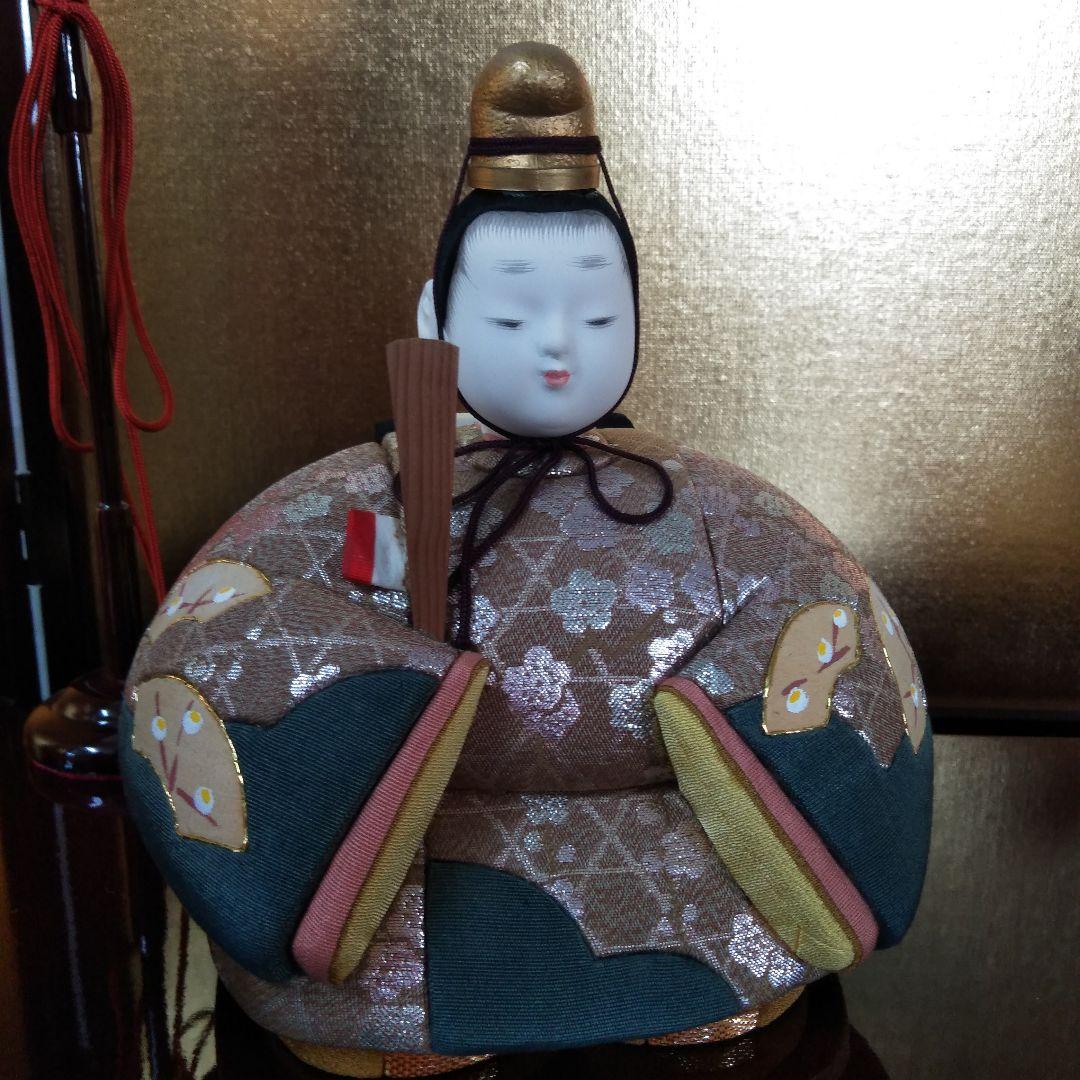 梅の扇　雛飾り　親王飾り　きめこみ賀茂雛　玉秀作