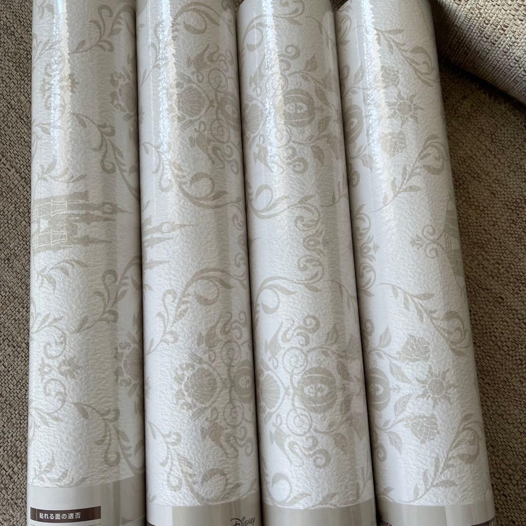 新品 フランフラン ディズニー プリンセス コラボ 壁紙 ベージュ 4本セット