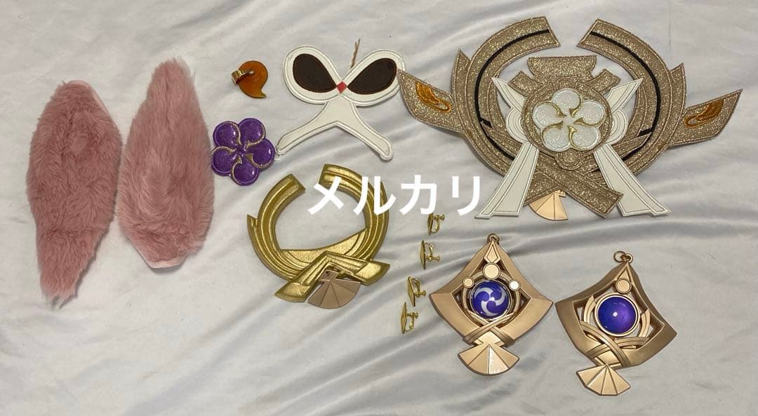 こ*️様 原神 八重 神子 三分妄想 コスプレ 衣装　靴　小道具　セット