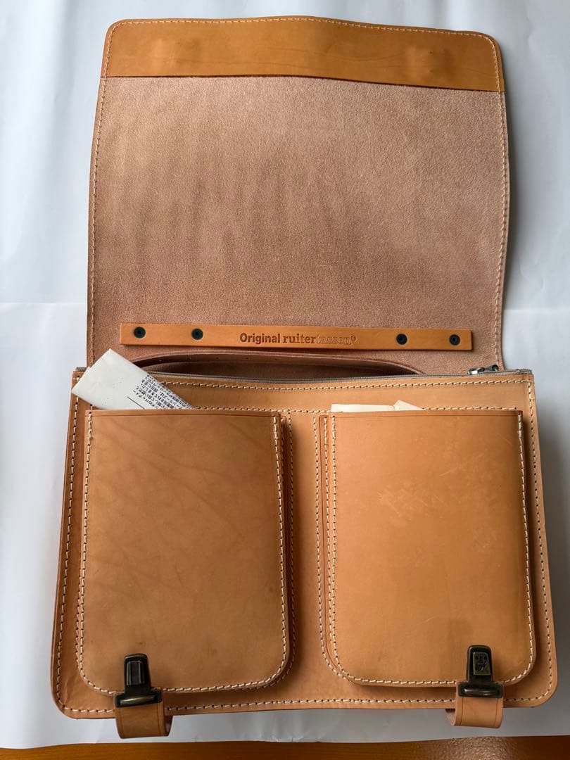 千*眼様 未使用品 ruitertassen 天然ヌメ革 書類鞄 本革 オランダ