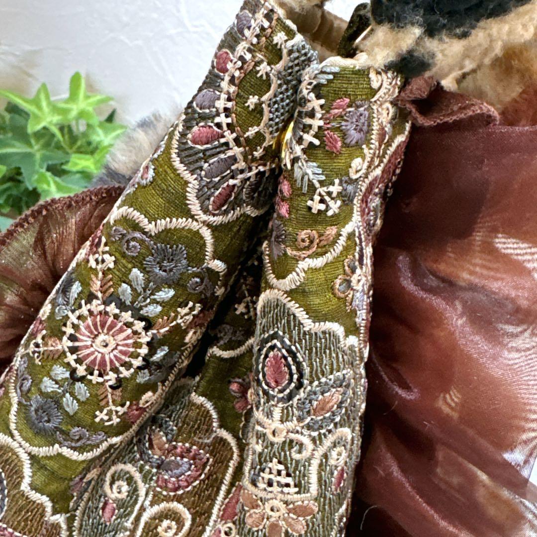 さ*ー様 コヤンイサムチョン♡新色インド刺繍大人色カーキ！うさ着ぐるみ黒猫変形ト