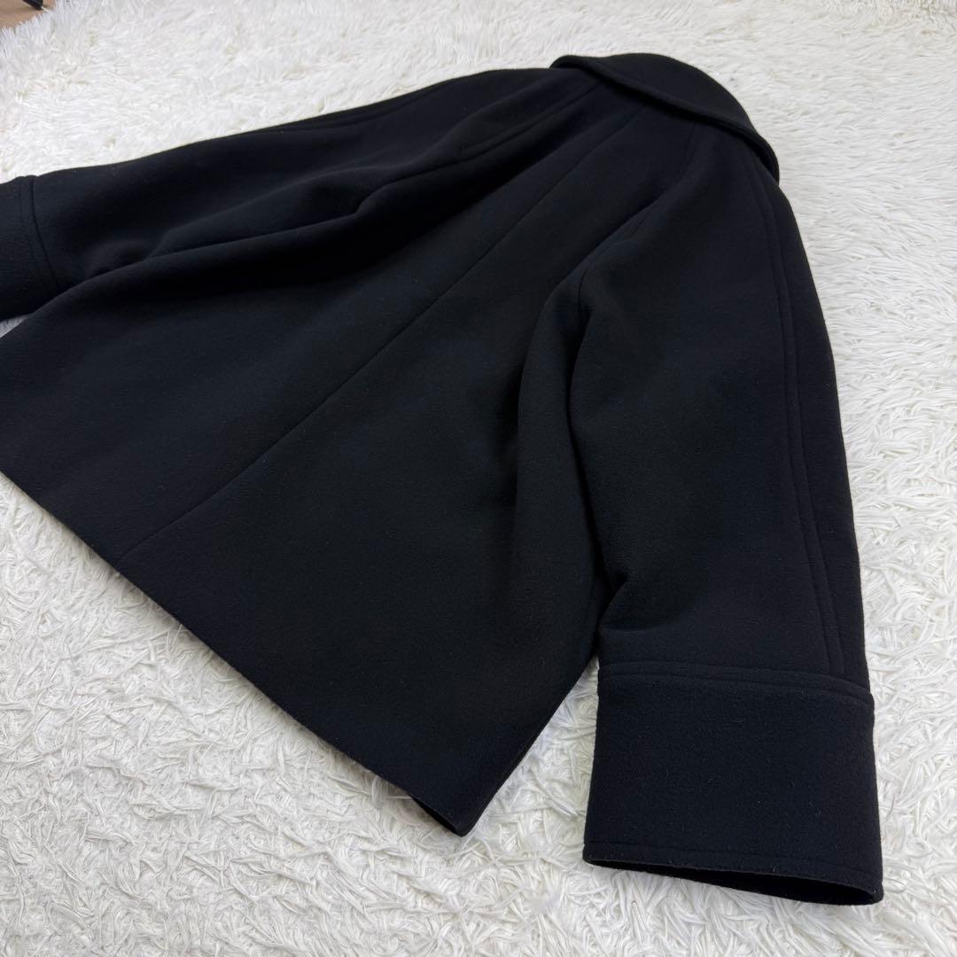 美品 スピックアンドスパン 現行 W/Nyモッサステンカラーショートコート 36