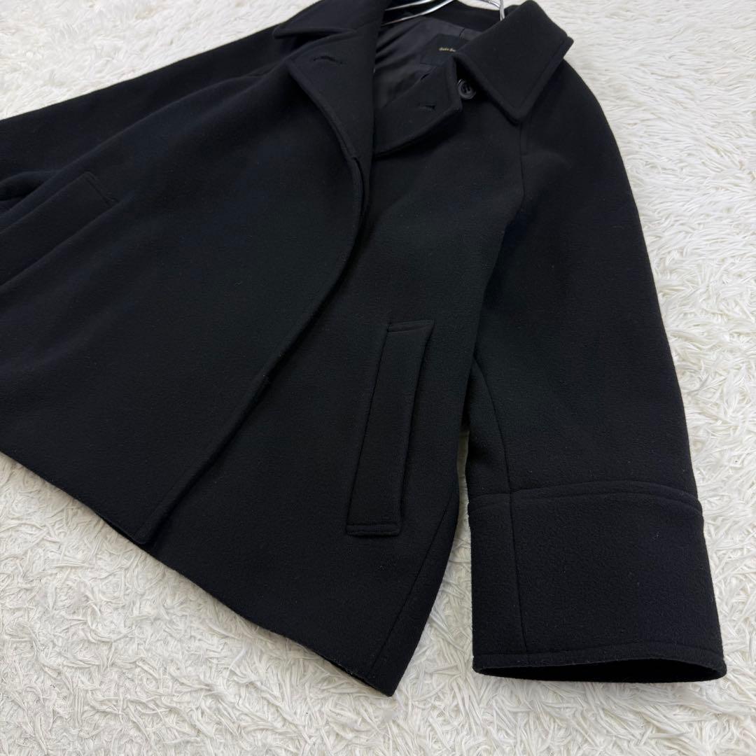 美品 スピックアンドスパン 現行 W/Nyモッサステンカラーショートコート 36