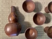 備前焼 酒器セット 徳利 2客 猪口 5客 共箱