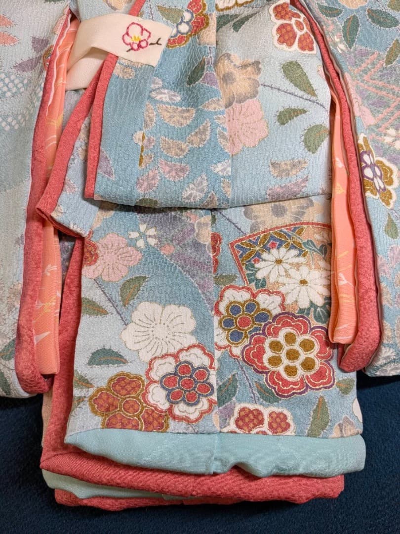 [静] 市松人形 10号サイズの着物と長襦袢のセット