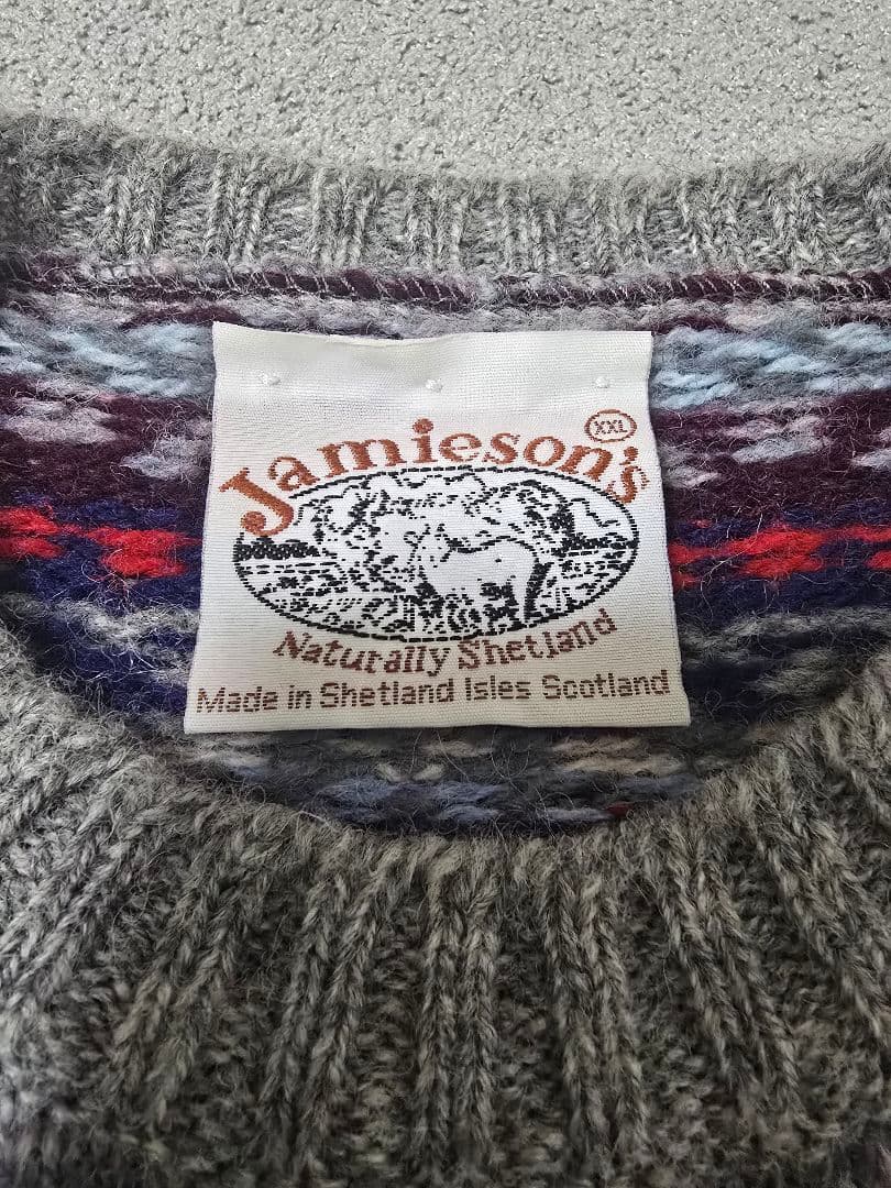 Jamieson's　ジャミーソン　フェアアイル柄　クルーネック　ニット