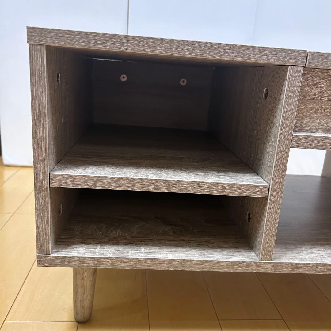 北欧木製ドレッサーテーブル 可動式ミラー付 2way ナチュラル　シャルムw85