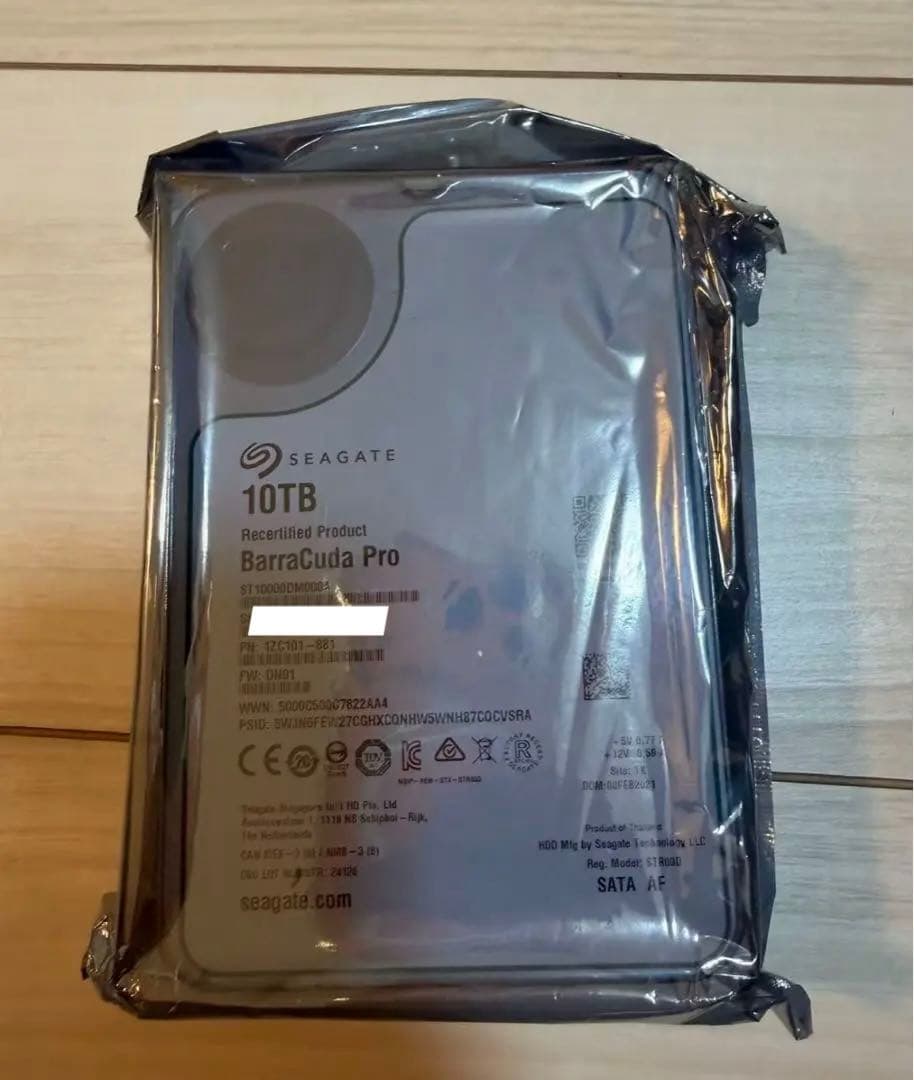 メーカー：Seagate ・型番：ST10000DM0004 ・容量：10TB