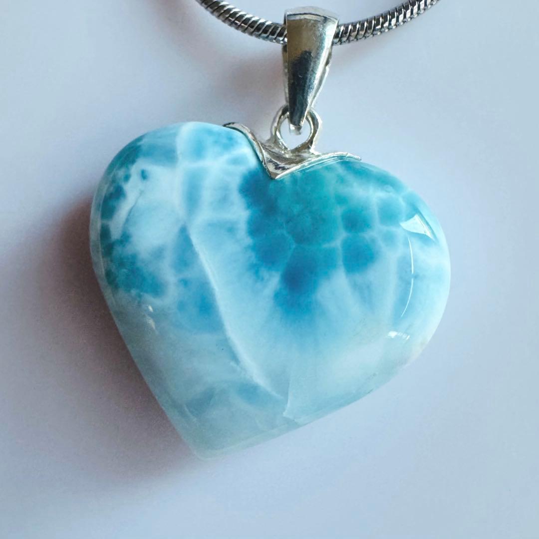 ♡大きめハートラリマー♡ネックレス