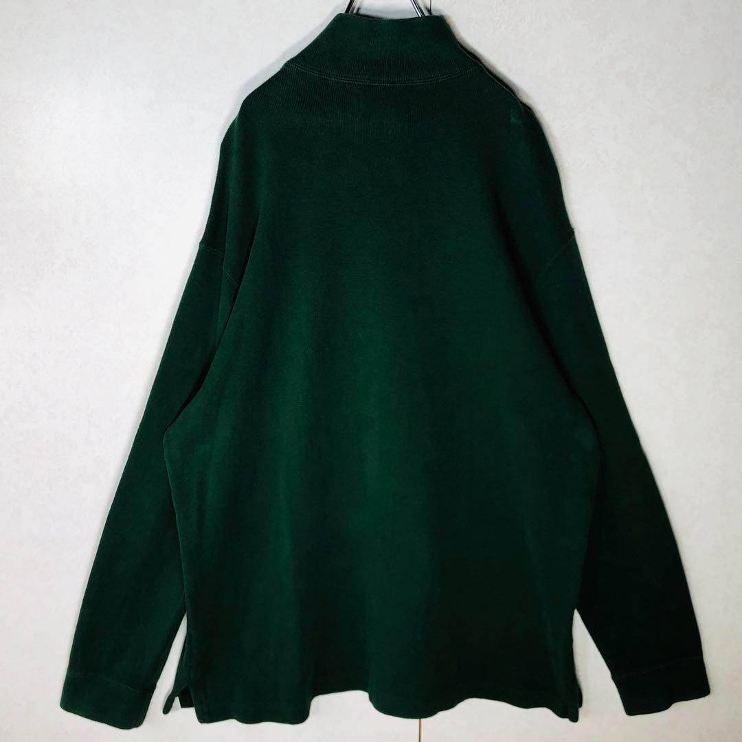 【希少カラー】ポロバイラルフローレン ハーフジップ 刺繍ロゴ ゆるだぼ XL 緑