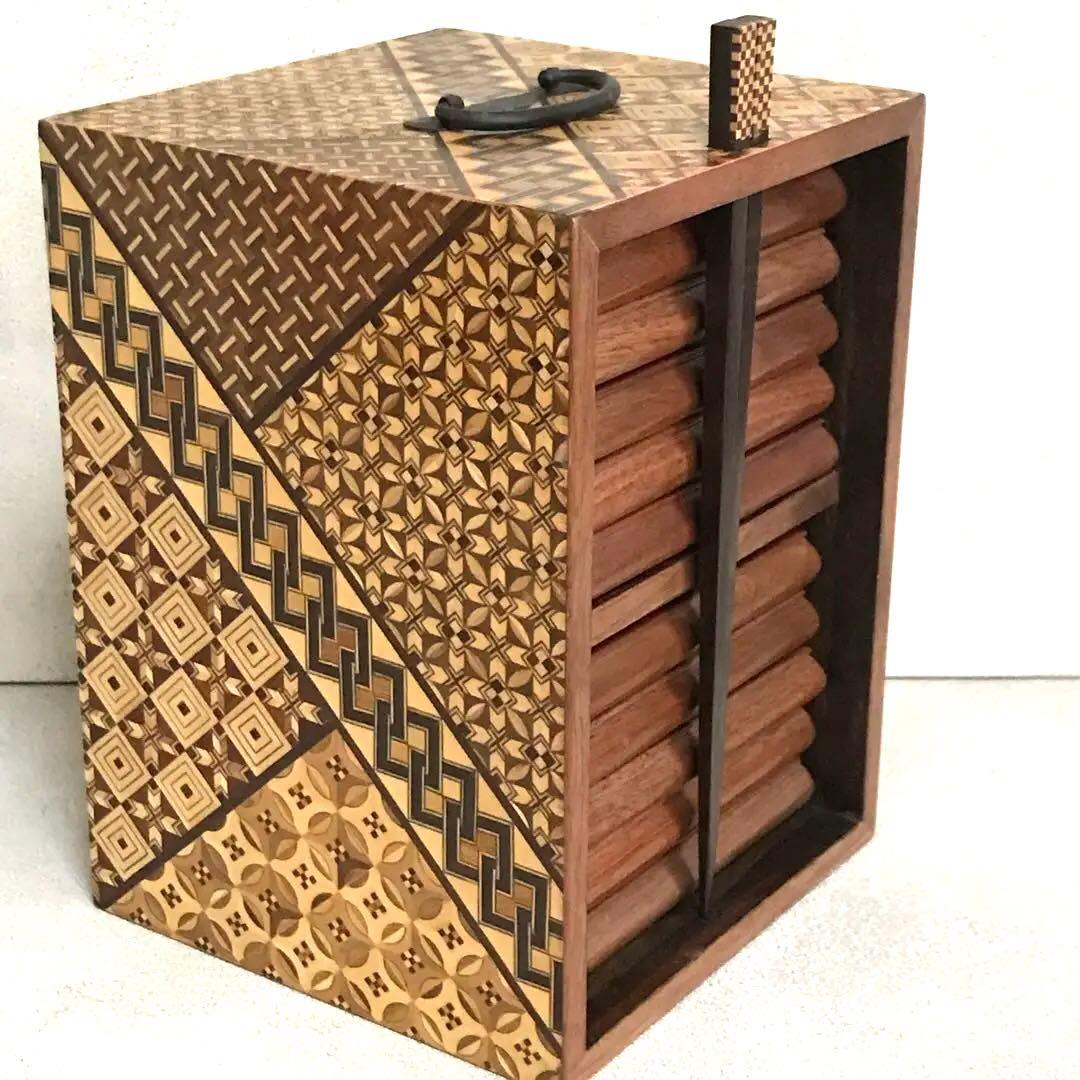 セール　箱根寄木細工　工芸品　取り皿10枚　取り箸付き(箱根駅伝トロフィー)