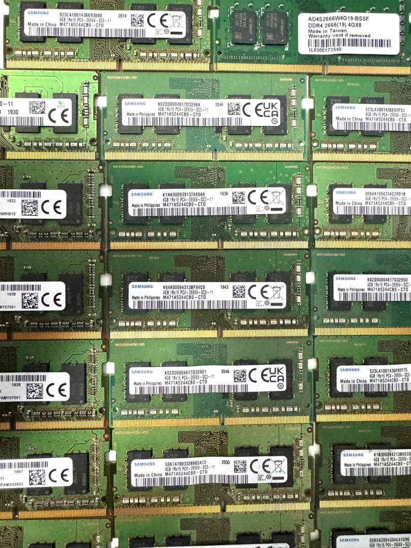 メモリ まとめ売り 4GB 1RX16 PC4-2666V-SC0-11