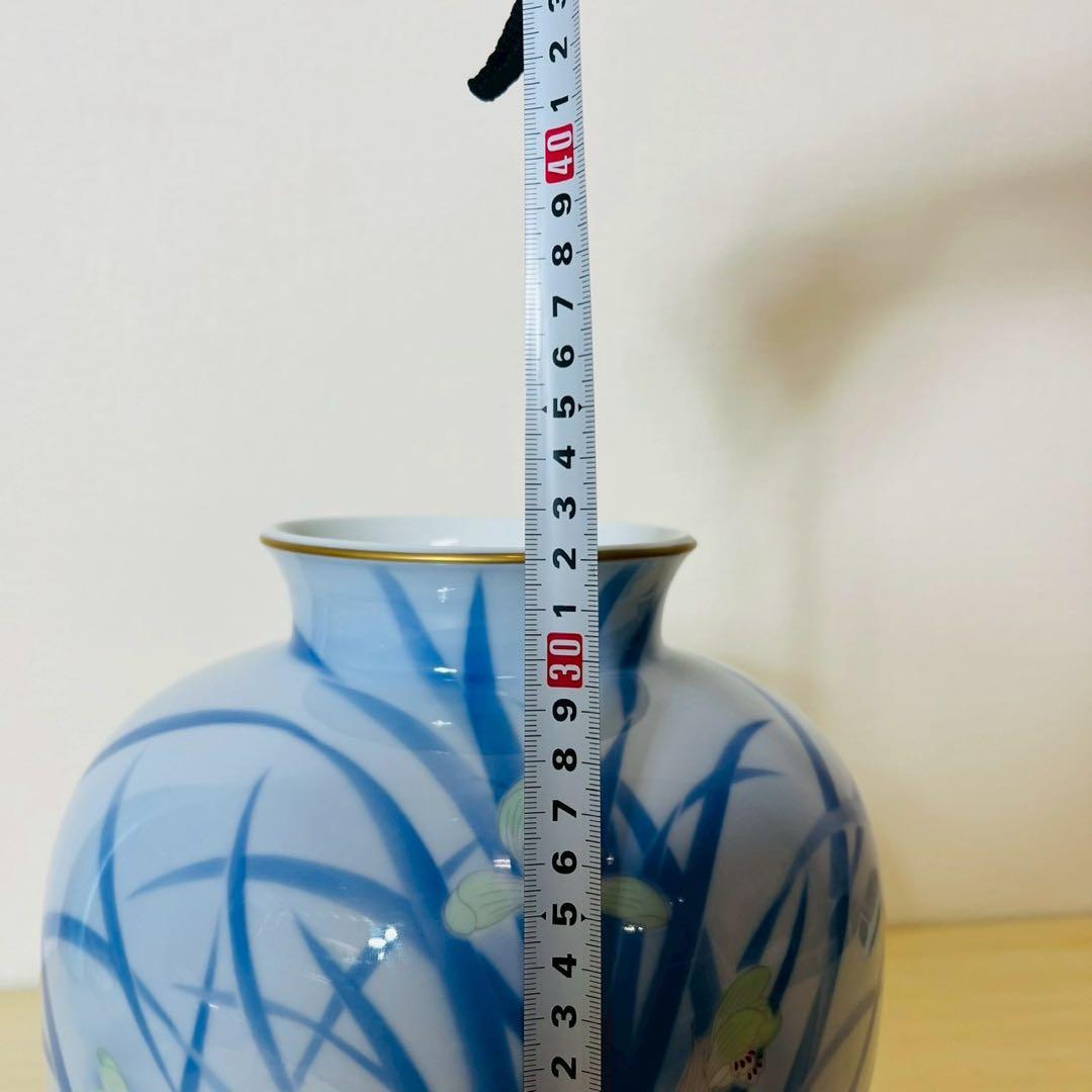 深川製磁 花瓶 蘭 フラワーベース 金彩 花器 花生 壺 ツボ 飾り