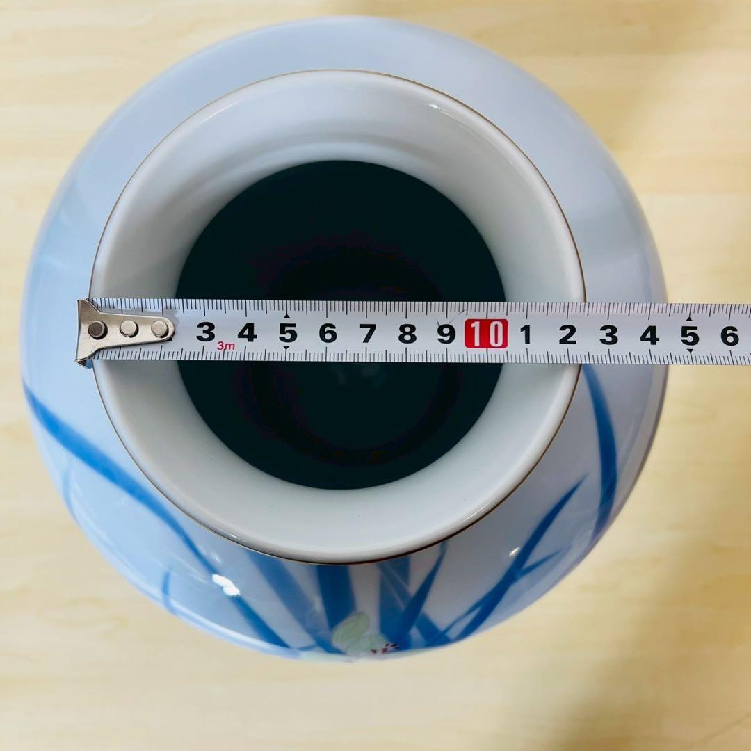 深川製磁 花瓶 蘭 フラワーベース 金彩 花器 花生 壺 ツボ 飾り