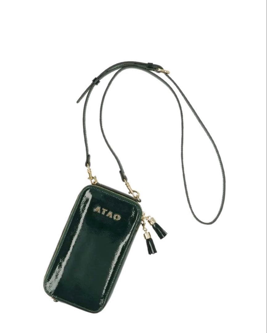 【早い者勝ち！】新品 アタオ アミュレット スマホショルダー エメラルドグリーン