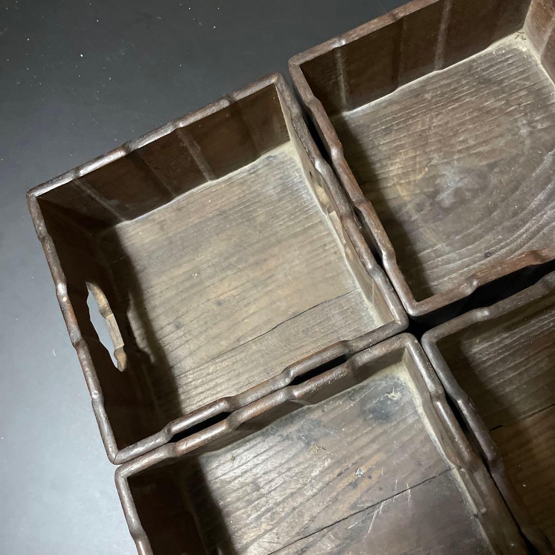 明治時代　桑の木の煙草盆　6組　共箱付き