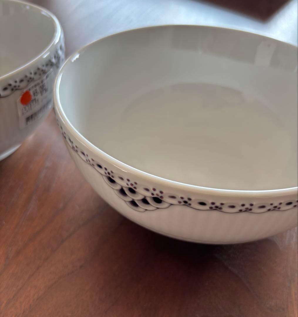 ロイヤルコペンハーゲン ブラック レース ボウル15cm2個セット