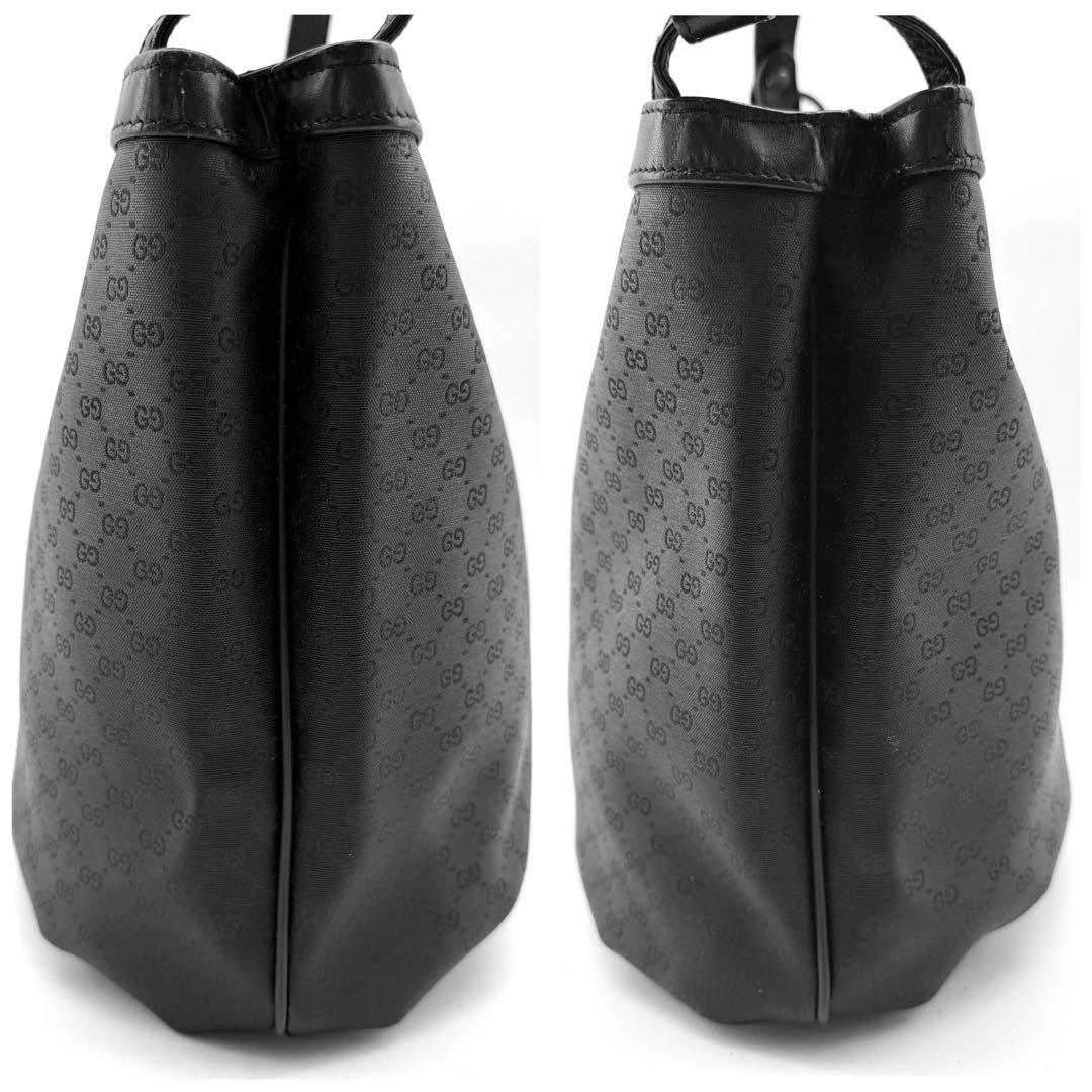 GUCCI　ショルダーバック　マイクロGG　　本革　バケツ　インターロッキング