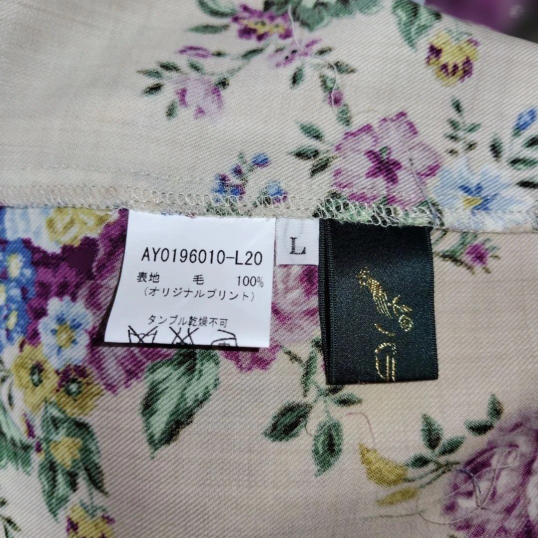 【バラ色の暮し】 薄紫色 フラワー柄 コート