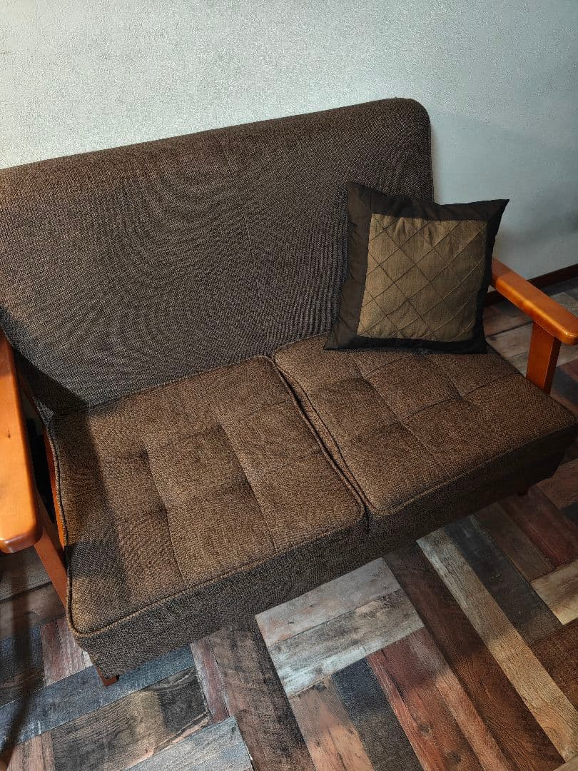 【1/27以降すぐ】2人掛けソファ(ブラウン)