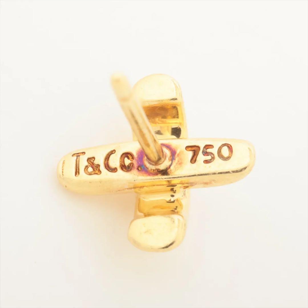 Tiffany クロスステッチ　ピアス　ゴールド　片耳 750 クロス