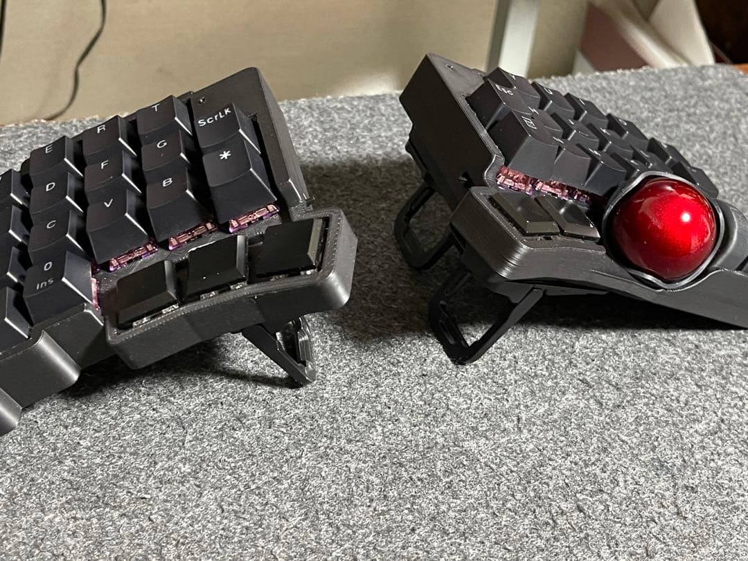 【完成品中古】無線化Keyball39 自作キーボードroBa　黒基盤