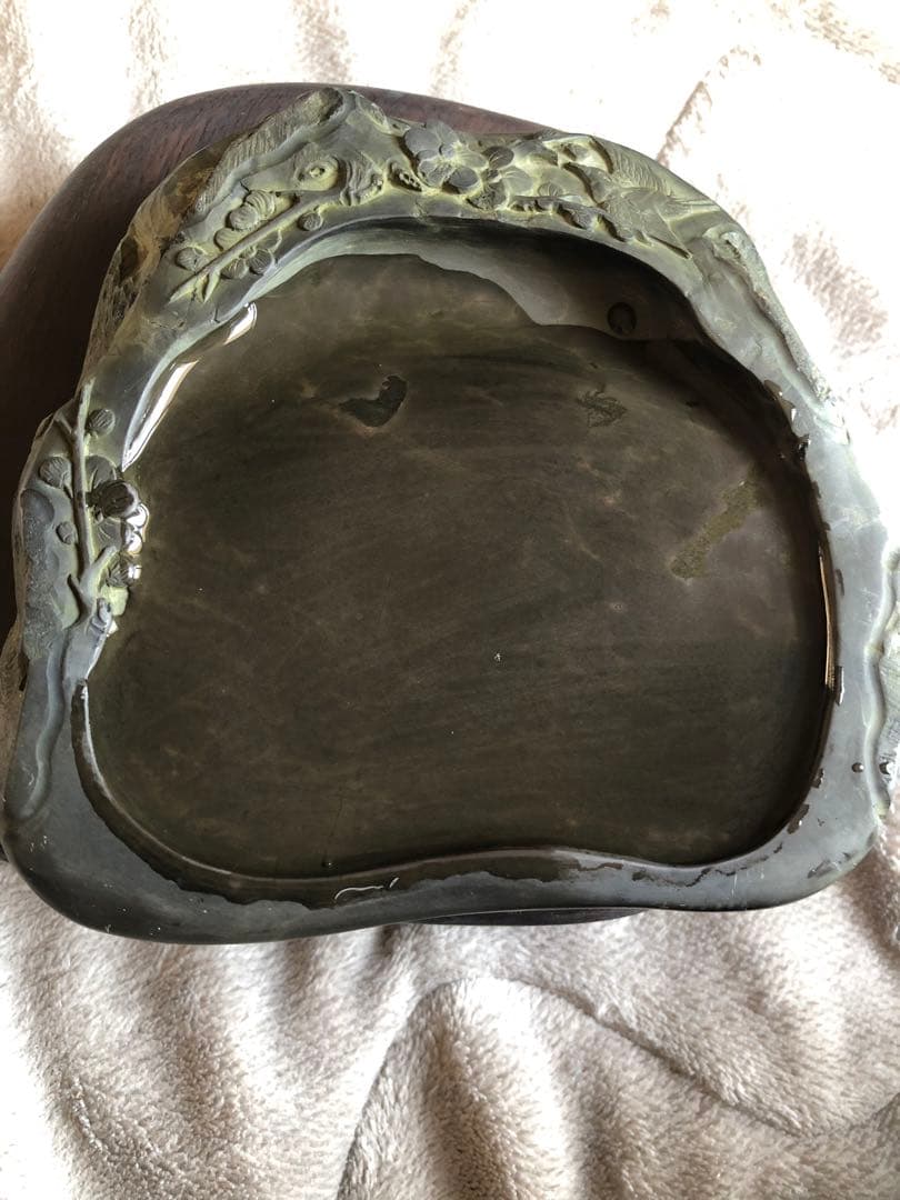 硯　すずり 端溪硯 花鳥文 水岩 文房四寶 書道用品 端渓硯