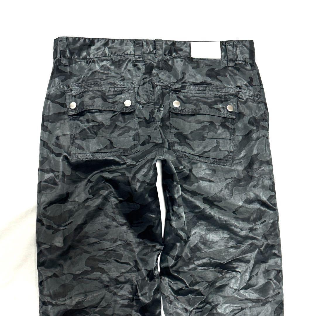 良好 フラットゴルフ 中綿ストレートパンツ 黒迷彩 防寒限定ゴルフ用 保温 軽量