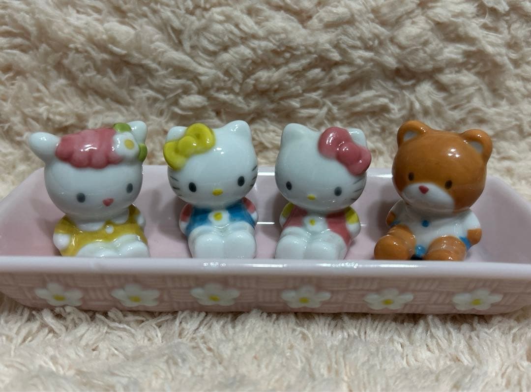 ハローキティ 箸置きセット　ミミィ くま ひつじ マスコット 1996年製