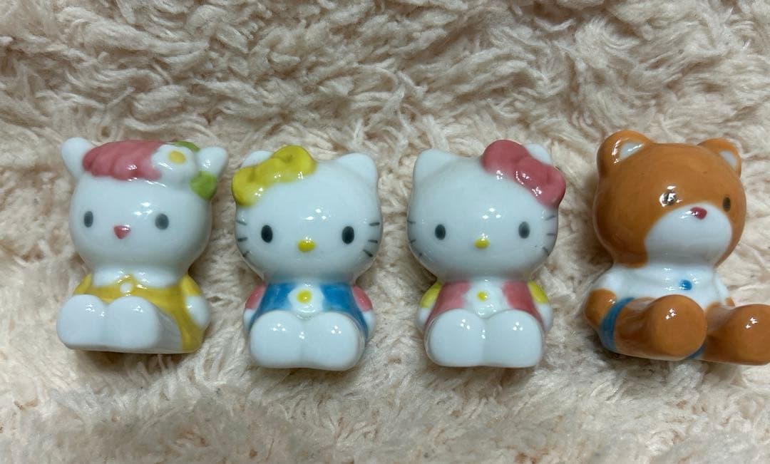 ハローキティ 箸置きセット　ミミィ くま ひつじ マスコット 1996年製