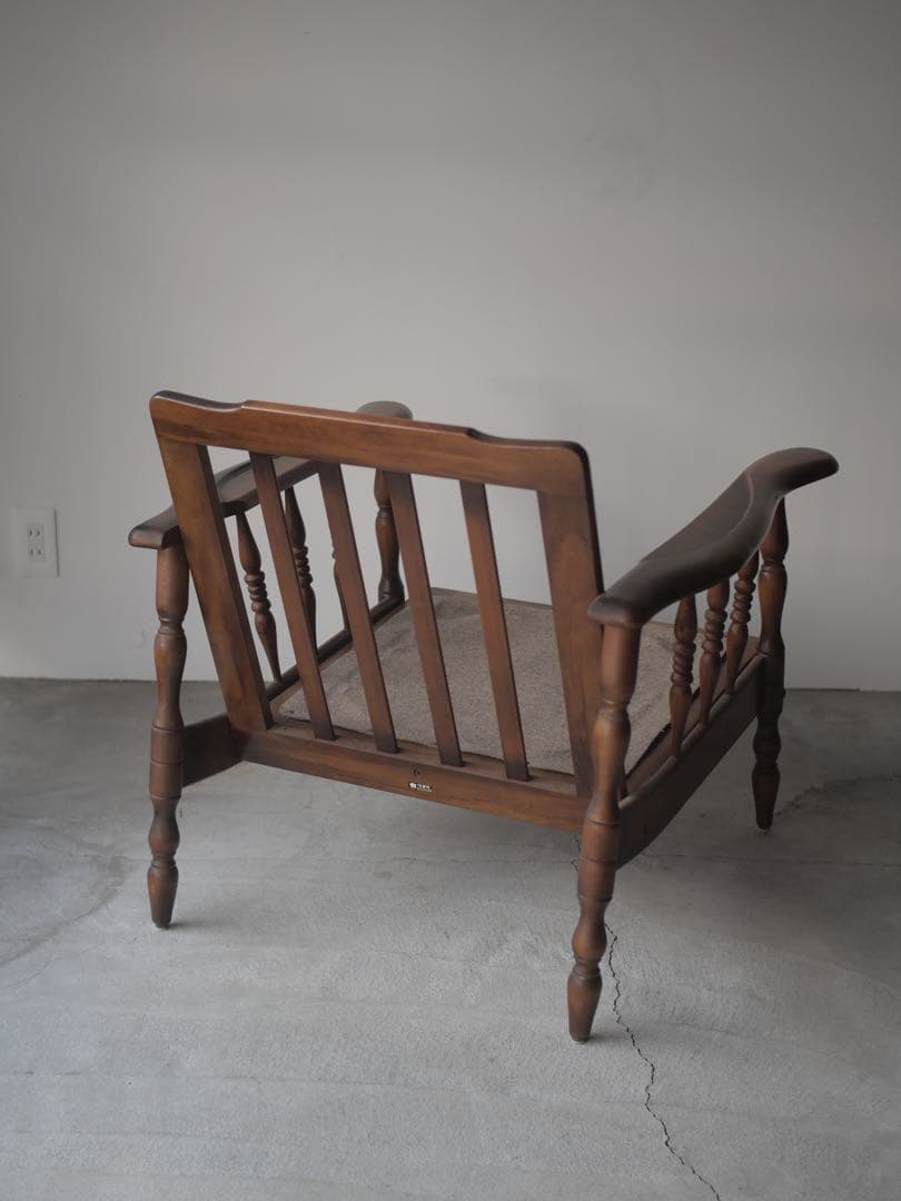 ①カリモク　ソファ　椅子　チェア　現状　古家具　古道具　アンティーク　昭和レトロ