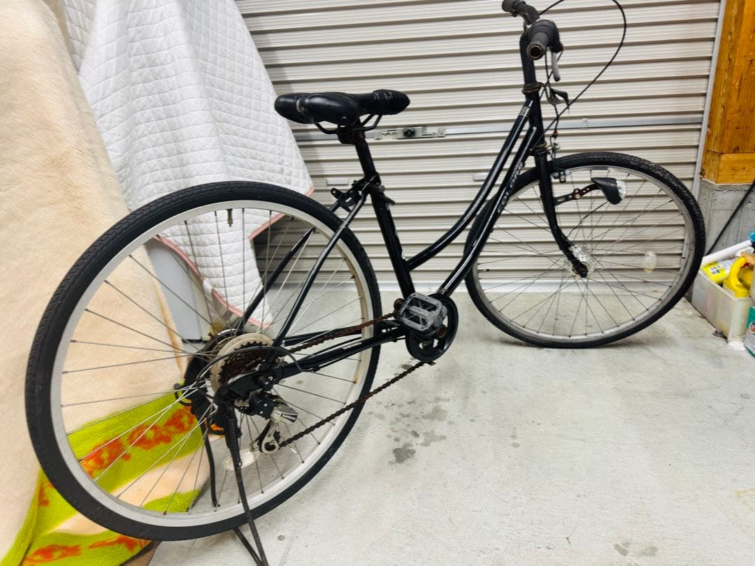 福岡発　COLORS ブラック 自転車 外装6段 軽量 通学 通勤 家庭用