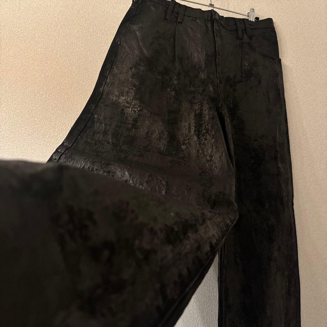 パンツ Waxed coating straightdenimpants remake