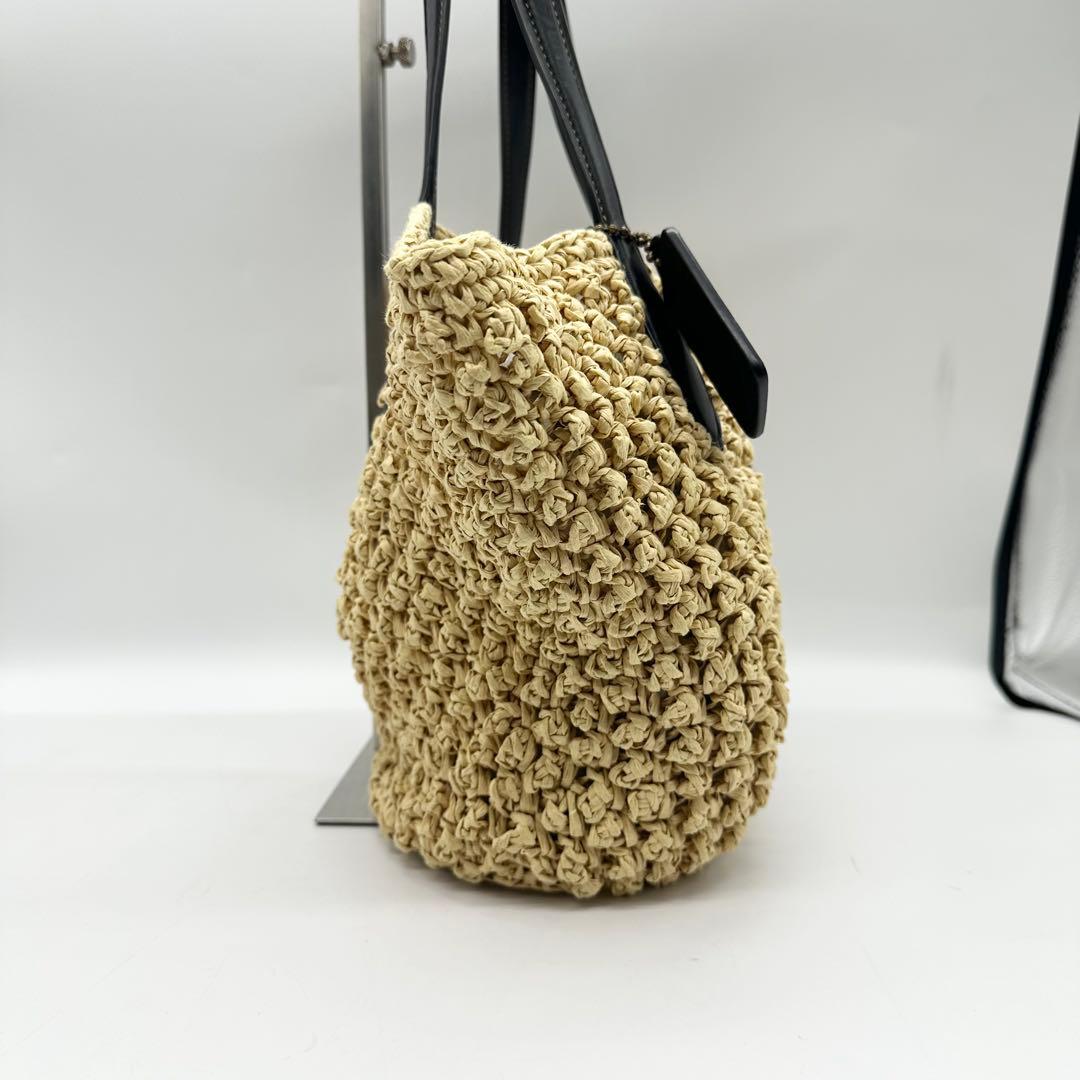 極美品【23SS】完売品 COACH コーチ かごバッグ ストロースモールトート