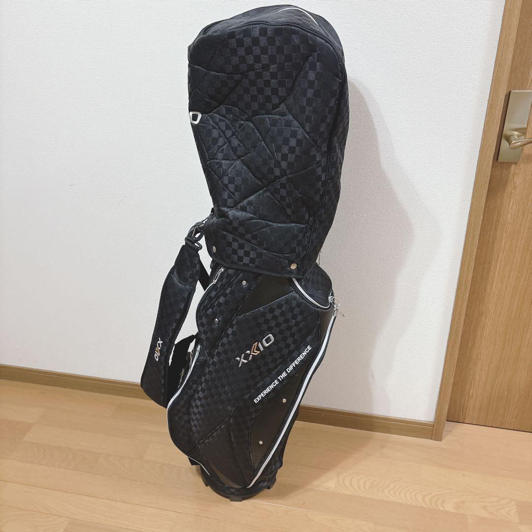 K457 XXIO GGC-X161 ブラックチェック キャディバッグ