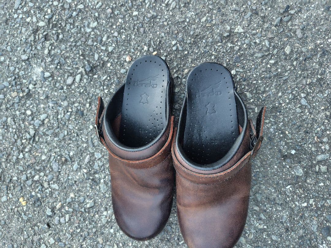 dansko ダンスコ レザー サボサンダル レディース 38 ダークブラウン