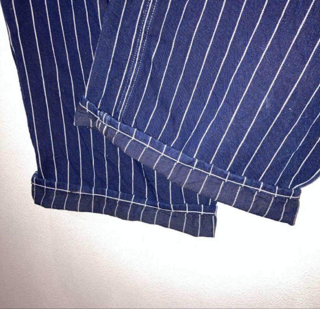 HEADLIGHT 8oz ストライプデニム　ローバックオーバーオール　36