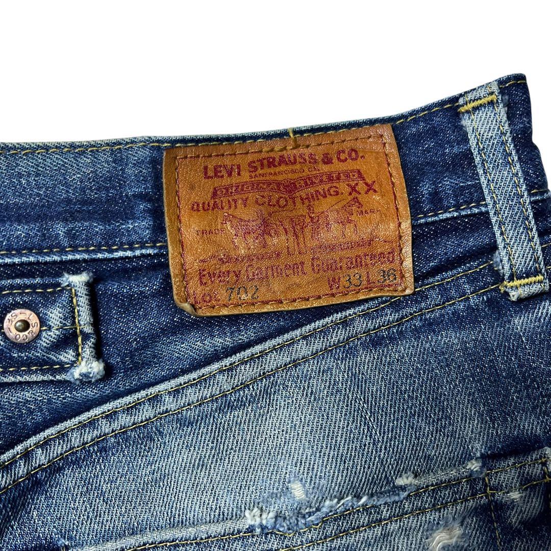 LEVIS リーバイス 702xx 日本製 w33 ヒゲ ハチノス ダメージ