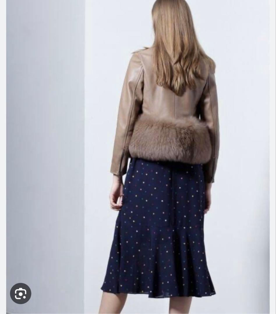 Grace continental ファー付ラムレザージャケット