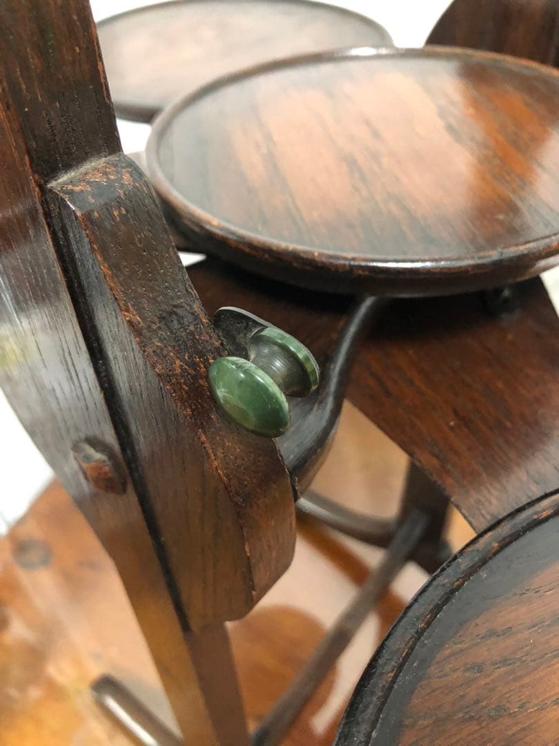 MONOPLANE イギリス製アンティーク 折りたたみケーキスタンド 木製