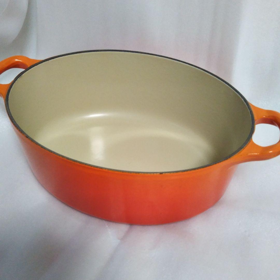 ル・クルーゼ ココット・オーバル 23cm 　楕円形　両手鍋　オレンジ