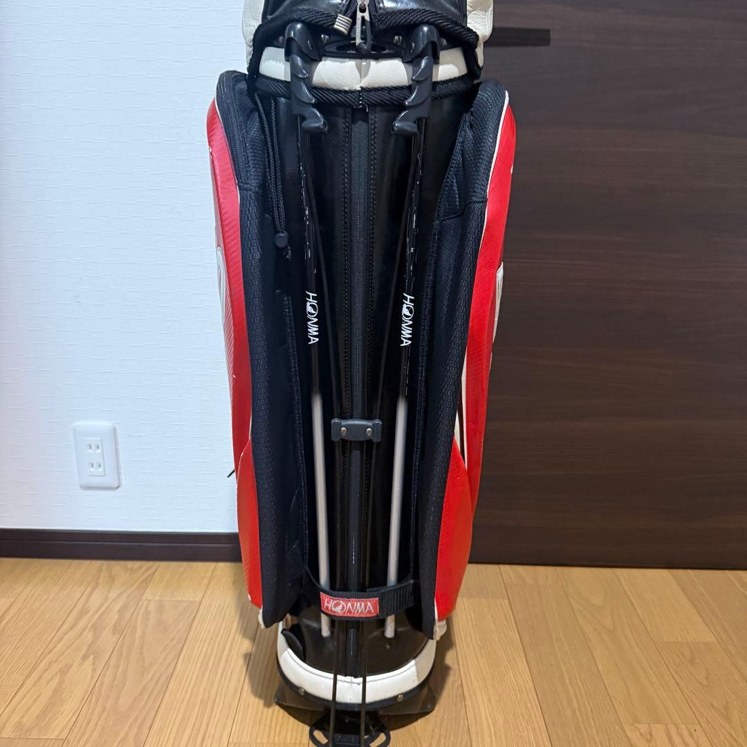 HONMA BERES スタンド式 キャディバッグ ゴルフバッグ 赤/白