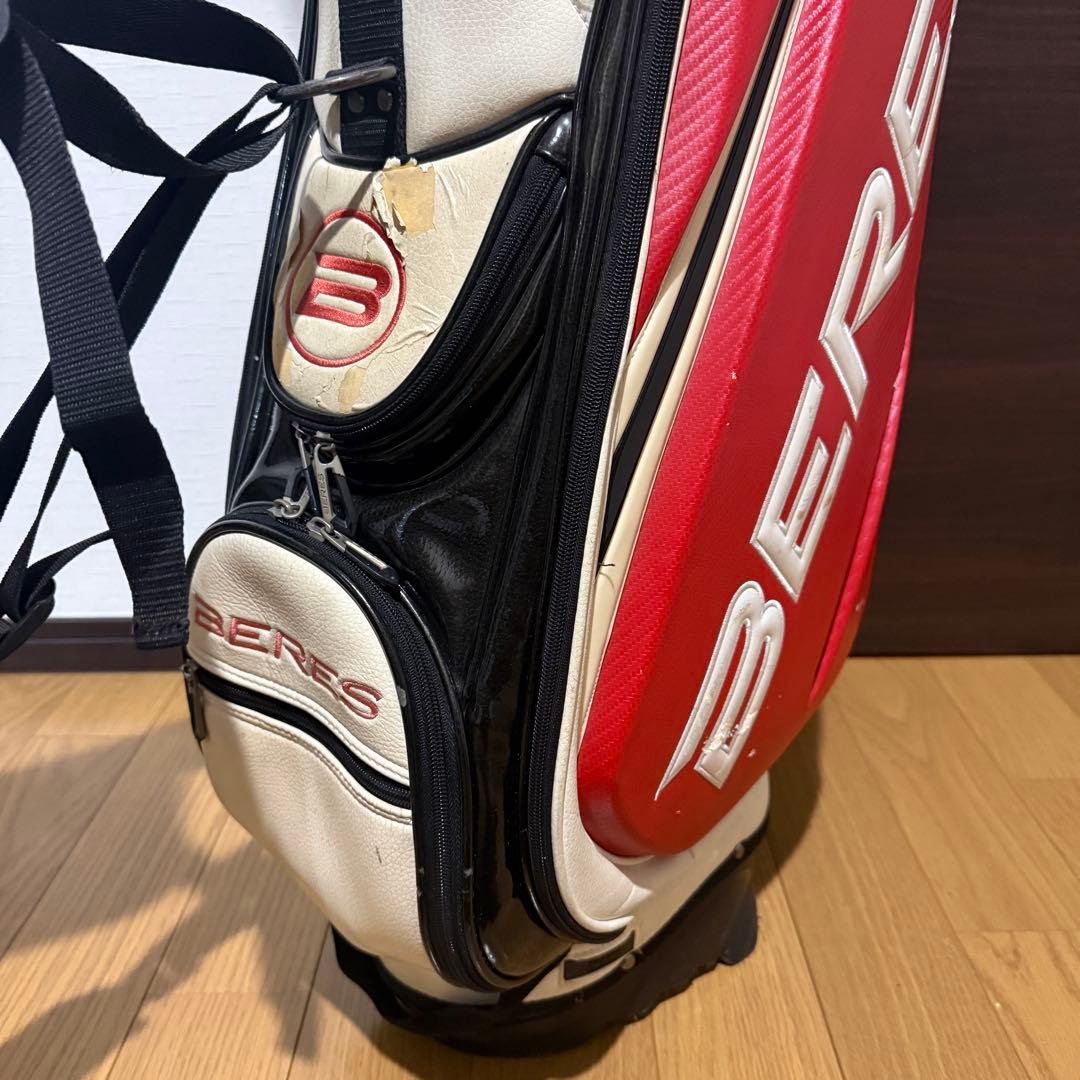 HONMA BERES スタンド式 キャディバッグ ゴルフバッグ 赤/白