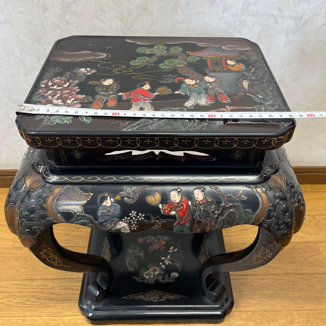 時代　中国　花台　盆栽台　珍品台　細密細工